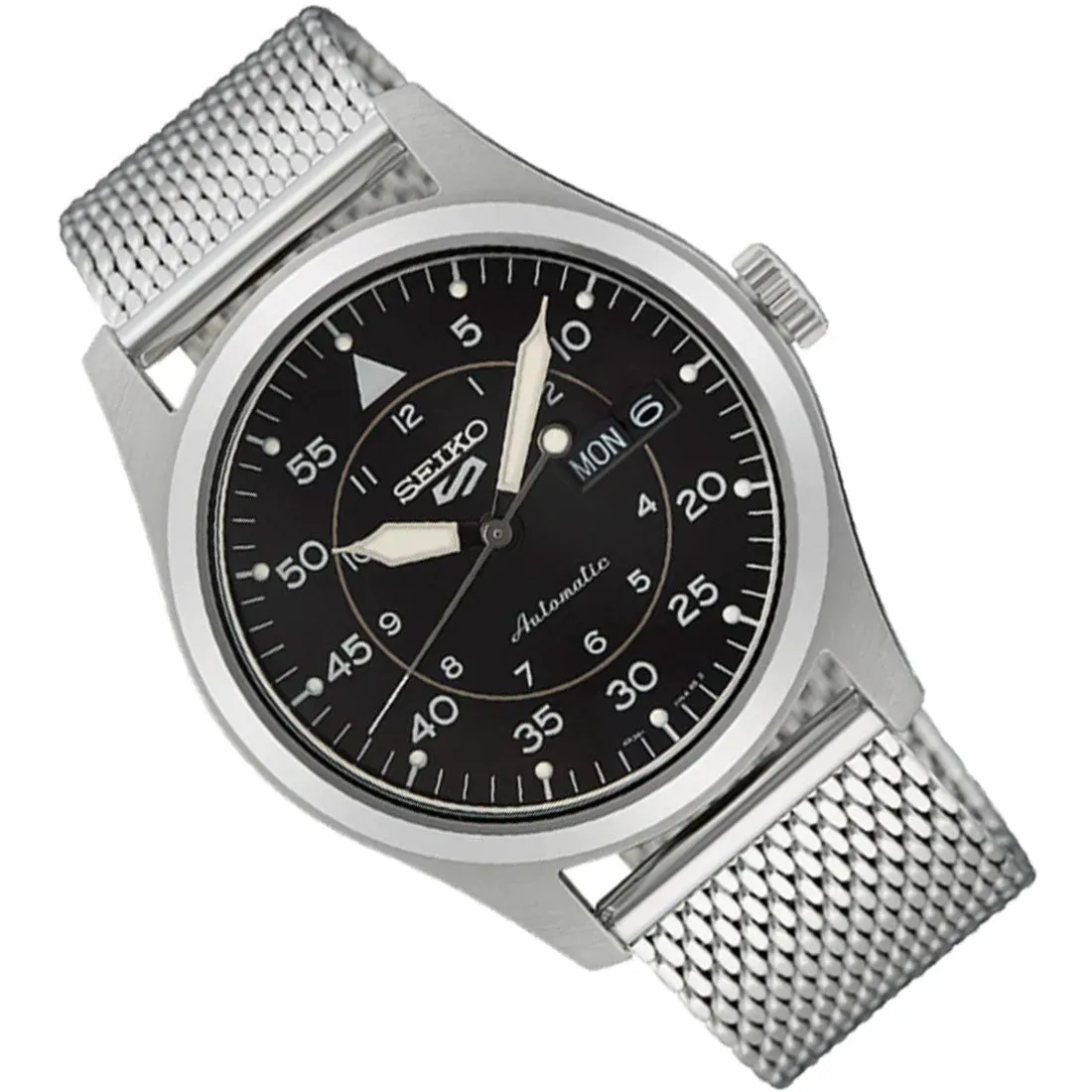 Seiko 5 Flieger SRPH23 SRPH23K1 SRPH23K Milanese Mesh Band Sports Watch