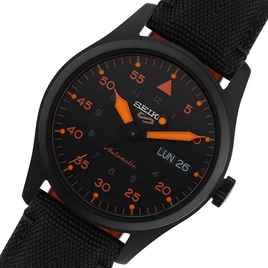 Seiko 5 Flieger SRPH33K1 SRPH33 SRPH33K Black Nylon Mechanical Sports Watch