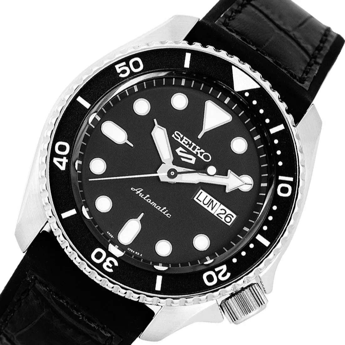 Seiko 5 Sports Automatic Black Silicone SRPD55K2 SRPD55 SRPD55K Watch