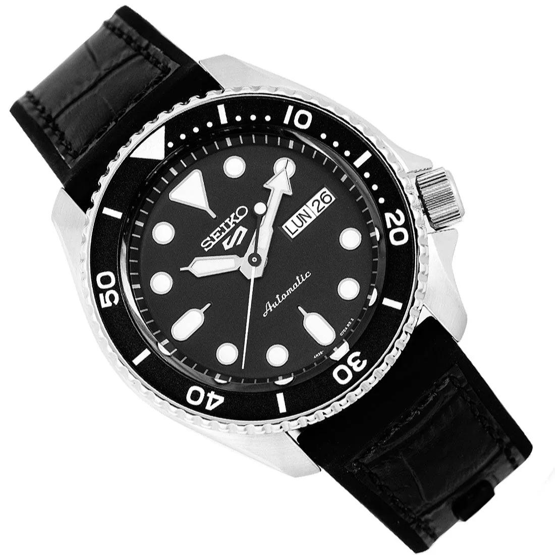 Seiko 5 Sports Automatic Black Silicone SRPD55K2 SRPD55 SRPD55K Watch
