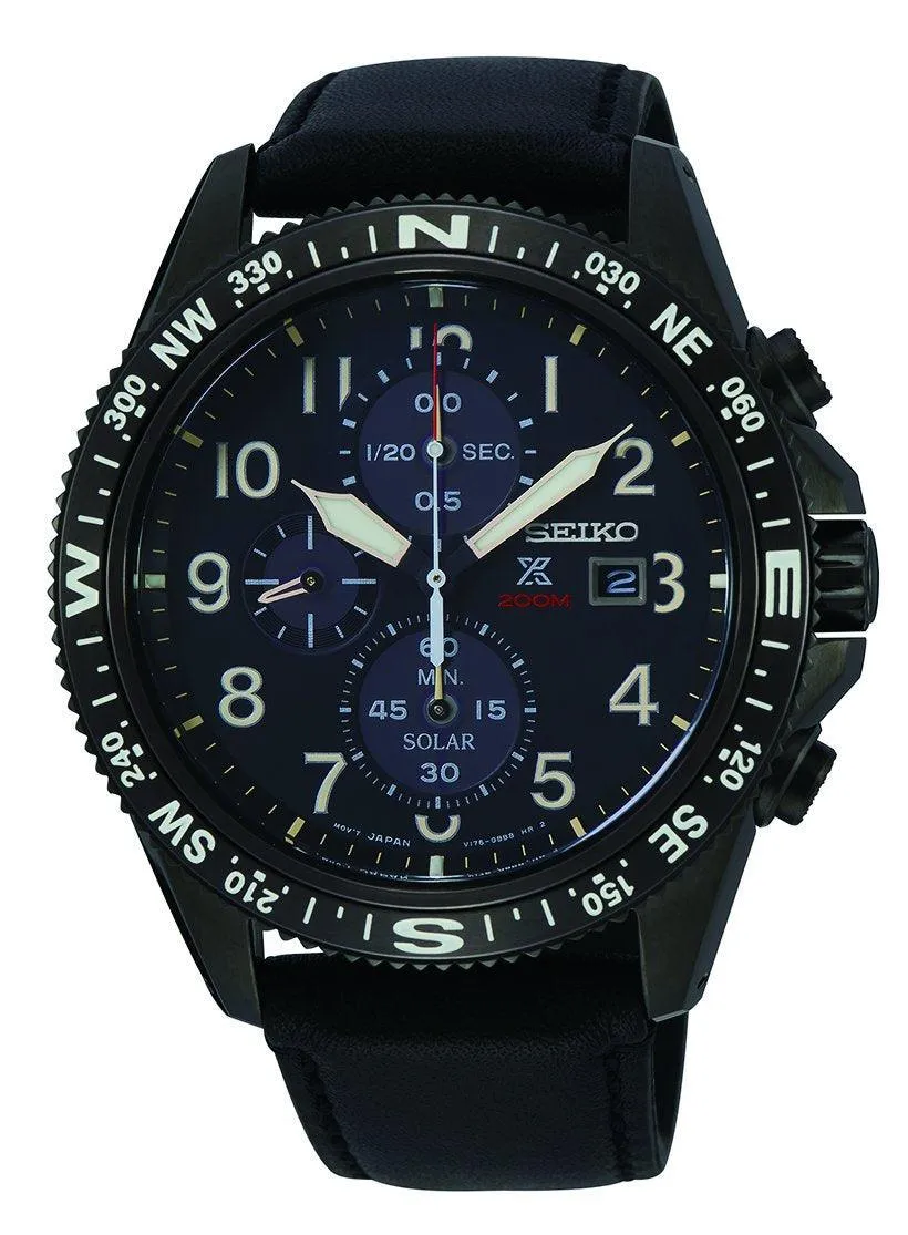 Seiko Prospex Analog Solar Calfskin Bracelet Men's Watch SSC707P1