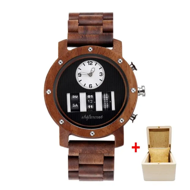 Shifenmei Watch Mens Roller Digital Dial Watch Top Luxury Brand Military Sport Quartz Wristwatch Wooden Watch Relogio Masculino
