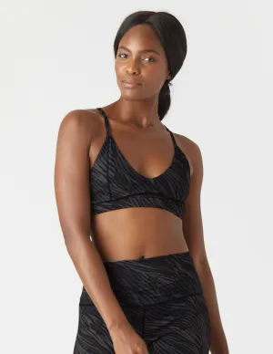 Shine Bralette: Black Zebra Stripe Print