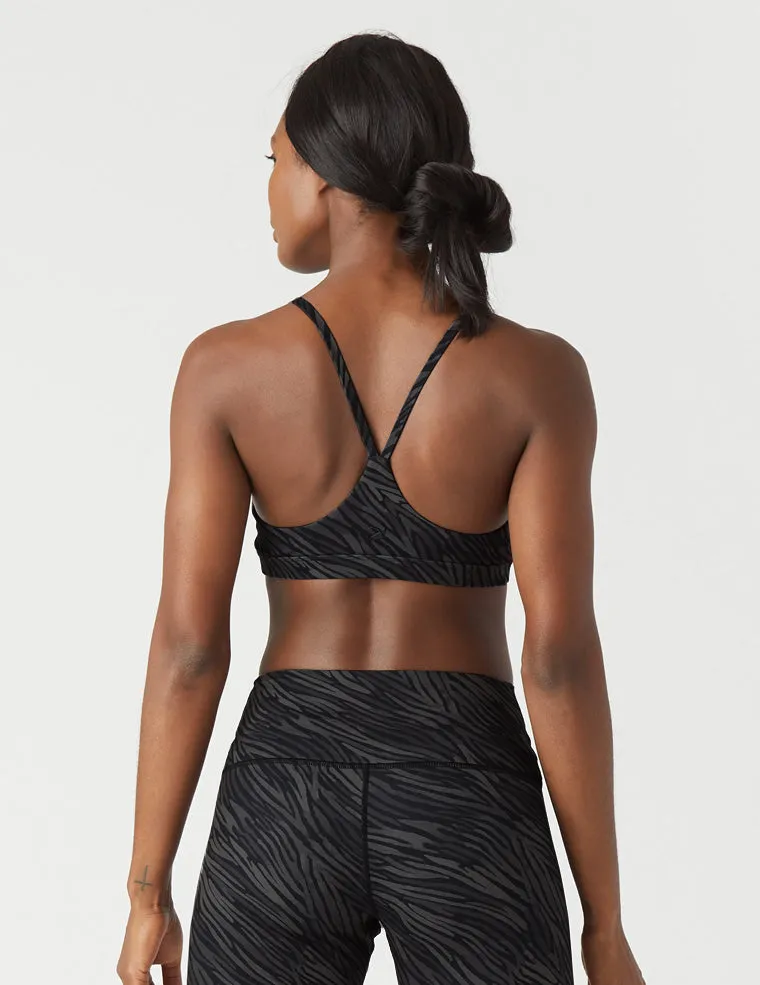 Shine Bralette: Black Zebra Stripe Print