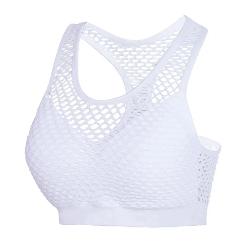 Shockproof   Mesh Patchwork Fitness Yoga Bra Push Up Padded Top Anti Sweat Yoga Bra Tops Women Breathable Sportwear