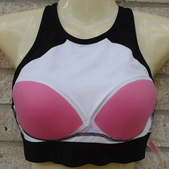 SIZE S. PINK Victoria's Secret Mesh Crop Haut Court Sports Bra.