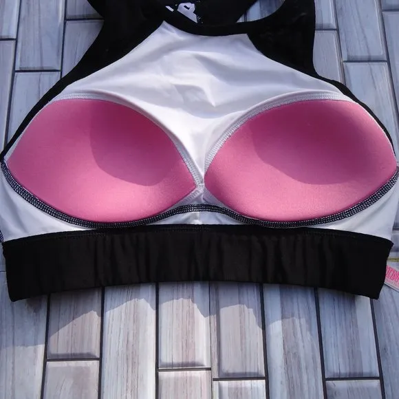 SIZE S. PINK Victoria's Secret Mesh Crop Haut Court Sports Bra.