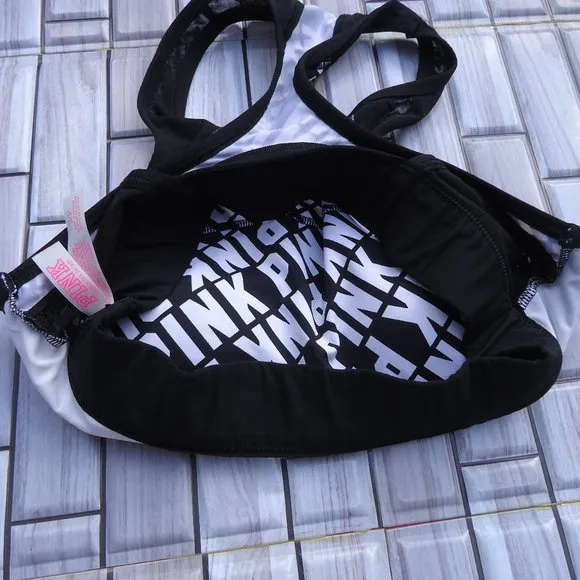 SIZE S. PINK Victoria's Secret Mesh Crop Haut Court Sports Bra.