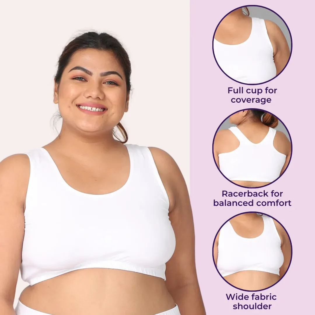 Sleep Bra For Large Breasts | Lounge Bra For Large Breasts | Non Padded | Non Wired | Full Coverage | Racerback