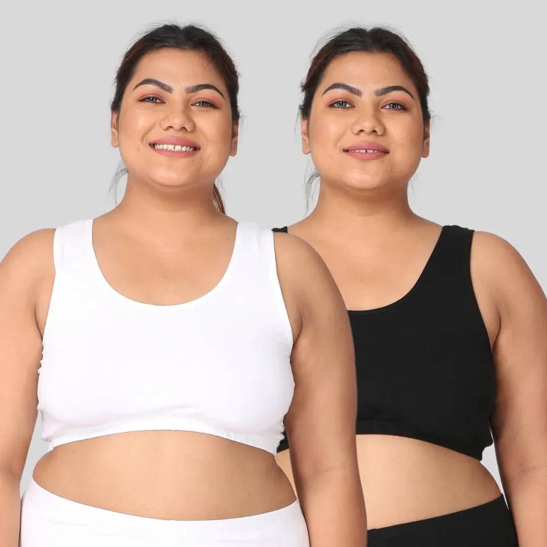 Sleep Bra For Large Bust | Lounge Bra For Large Bust | Non Padded | Non Wired | Full Coverage | Racerback | Pack Of 2