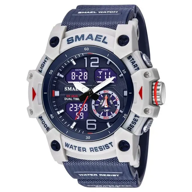 SMAEL 5ATM Waterproof Digital Sports Watch Men