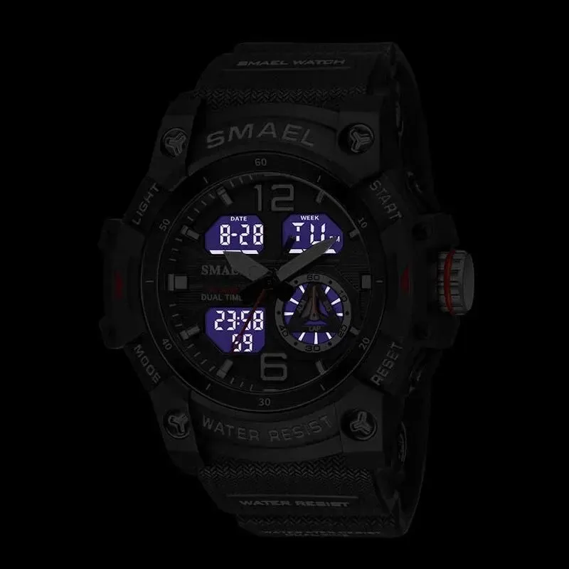 SMAEL 5ATM Waterproof Digital Sports Watch Men