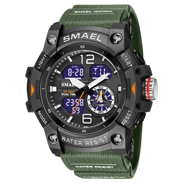 SMAEL 5ATM Waterproof Digital Sports Watch Men