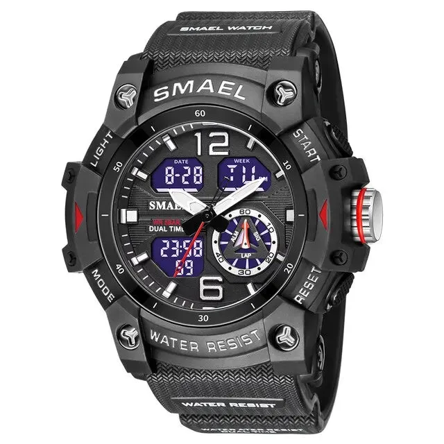 SMAEL 5ATM Waterproof Digital Sports Watch Men