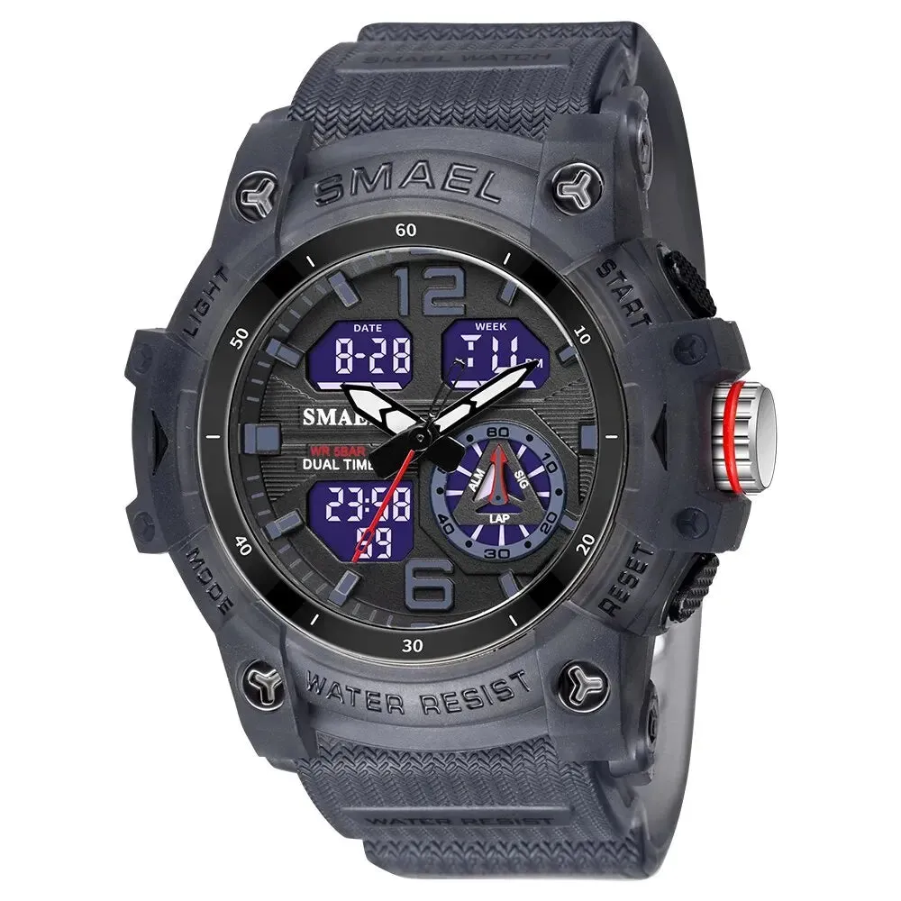 SMAEL 5ATM Waterproof Digital Sports Watch Men