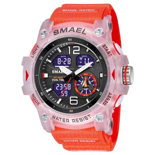 SMAEL 5ATM Waterproof Digital Sports Watch Men
