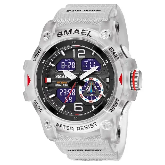 SMAEL 5ATM Waterproof Digital Sports Watch Men