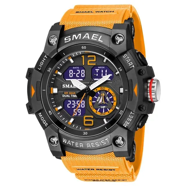 SMAEL 5ATM Waterproof Digital Sports Watch Men