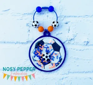 Soccer Applique Shaker bookmark/bag tag/ornament machine embroidery file DIGITAL DOWNLOAD