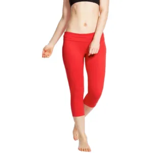 Soffe Women's Roll Down Capri, Red, X-Small