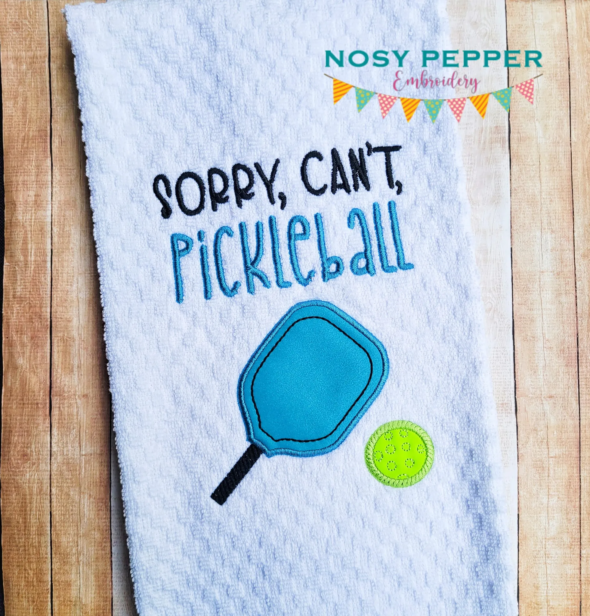 Sorry, Can't, Pickleball machine embroidery design (5 sizes included) DIGITAL DOWNLOAD