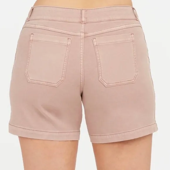 Spanx XLarge Shorts Stretch Twill 6” Shorts in Mauve pockets NWT