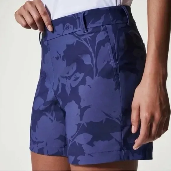 Spanx XLarge Shorts Sunshine Pull-On in Floret Navy 6” Shorts NWT