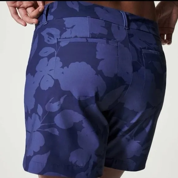 Spanx XLarge Shorts Sunshine Pull-On in Floret Navy 6” Shorts NWT