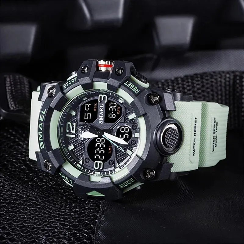 Sport Watch Military Watch for Men Alarm Clock Stopwatch Led Digital Back Light Dual Time Display Men's Watches Waterproof