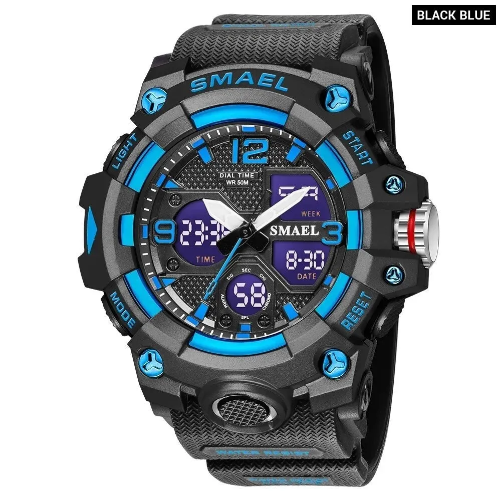 Sport Watch Military Watch for Men Alarm Clock Stopwatch Led Digital Back Light Dual Time Display Men's Watches Waterproof