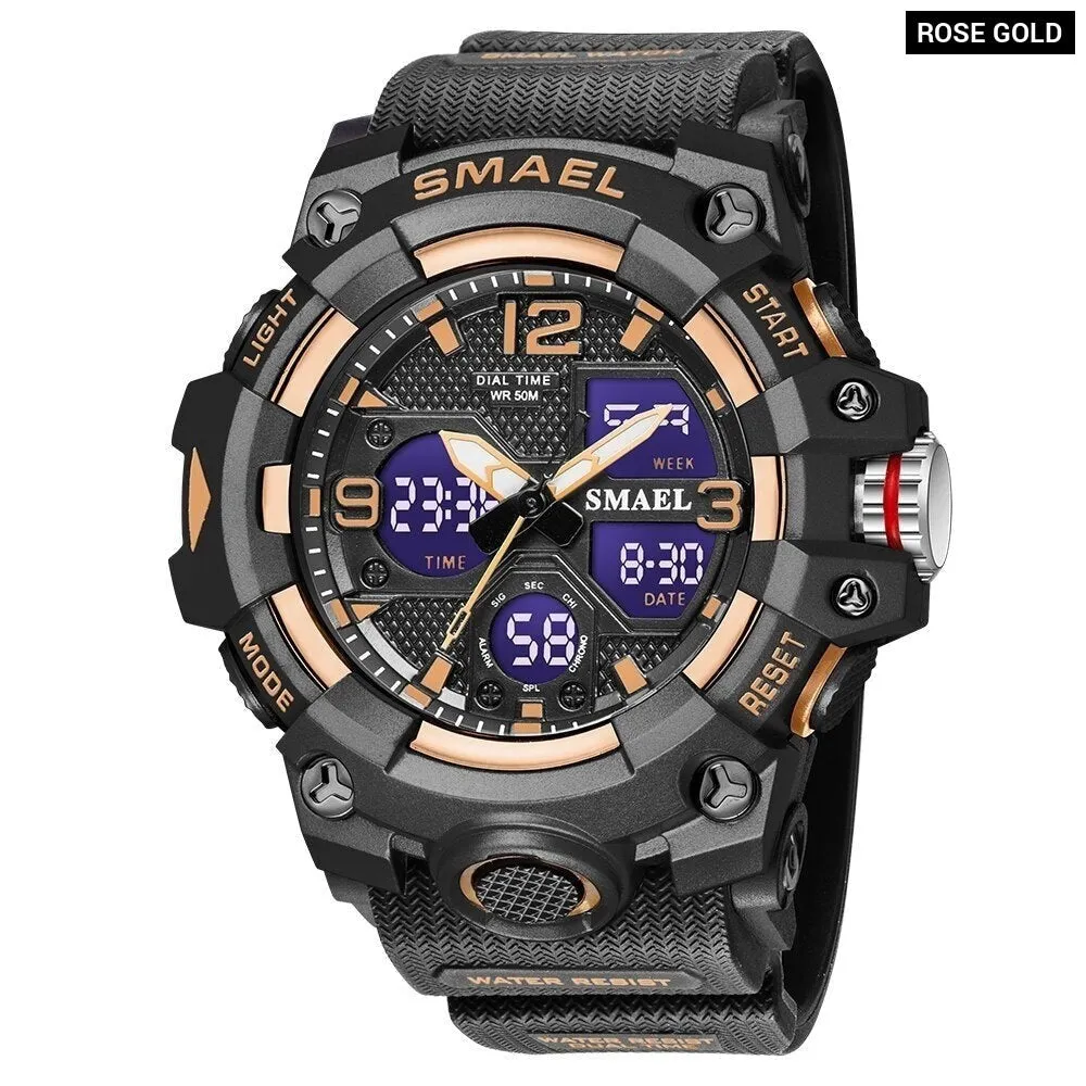 Sport Watch Military Watch for Men Alarm Clock Stopwatch Led Digital Back Light Dual Time Display Men's Watches Waterproof