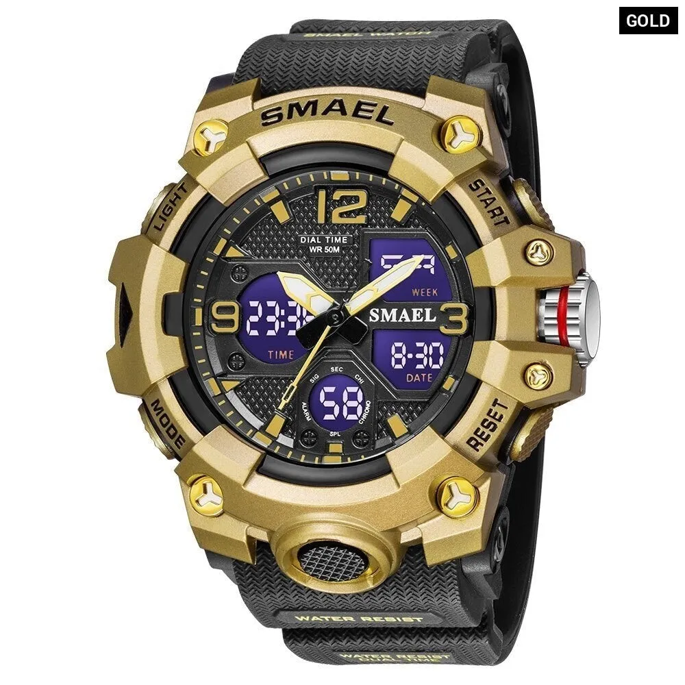 Sport Watch Military Watch for Men Alarm Clock Stopwatch Led Digital Back Light Dual Time Display Men's Watches Waterproof