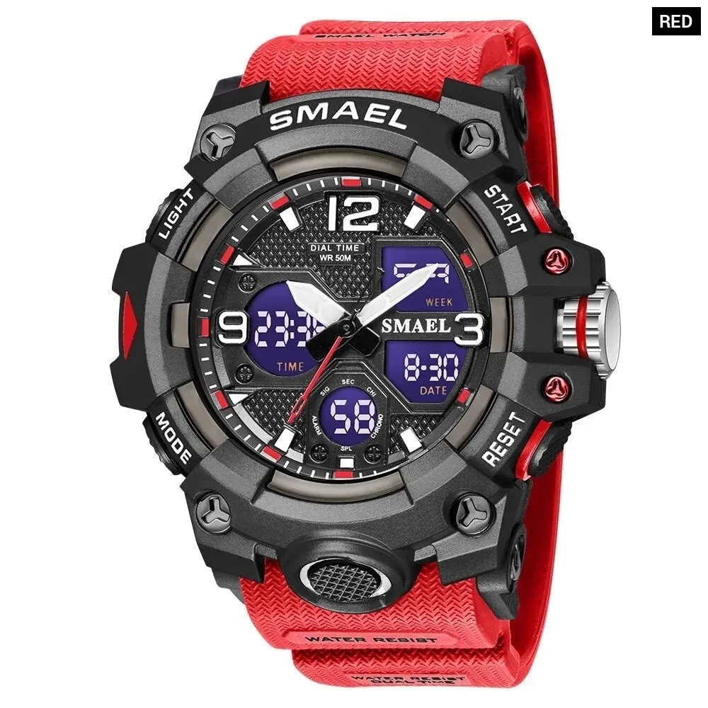 Sport Watch Military Watch for Men Alarm Clock Stopwatch Led Digital Back Light Dual Time Display Men's Watches Waterproof