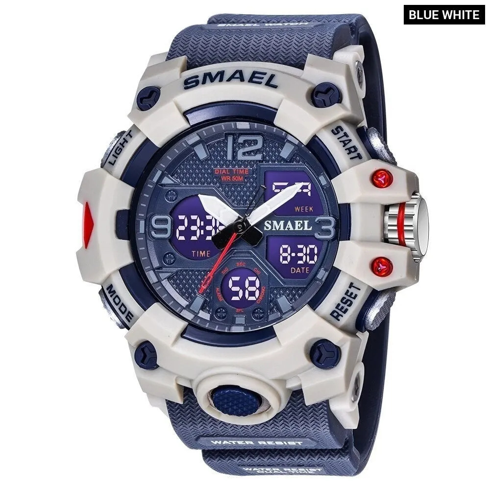 Sport Watch Military Watch for Men Alarm Clock Stopwatch Led Digital Back Light Dual Time Display Men's Watches Waterproof