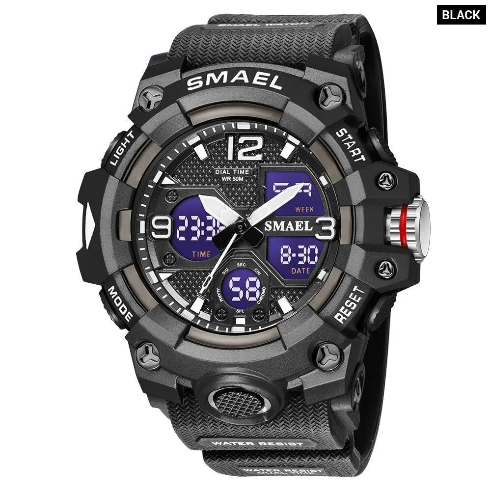 Sport Watch Military Watch for Men Alarm Clock Stopwatch Led Digital Back Light Dual Time Display Men's Watches Waterproof