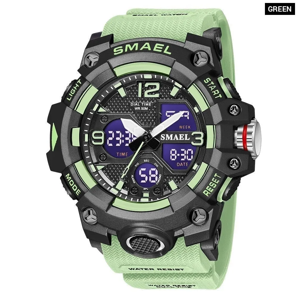 Sport Watch Military Watch for Men Alarm Clock Stopwatch Led Digital Back Light Dual Time Display Men's Watches Waterproof