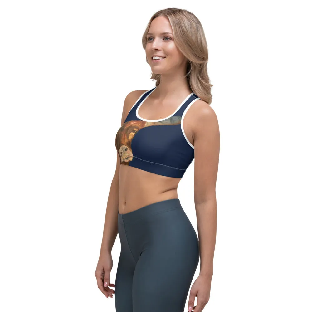 Sports Bra in Navy "Horns"