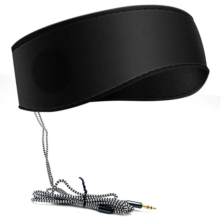 Sports Headphones 3.5mm Wired Stereo Music Headband Breathable Sleep Eye Mask Soft Earphone for Mobile Phone PC Birthday Gifts