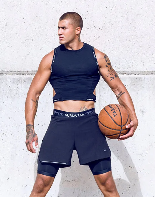 SPR Cropped Singlet - Black