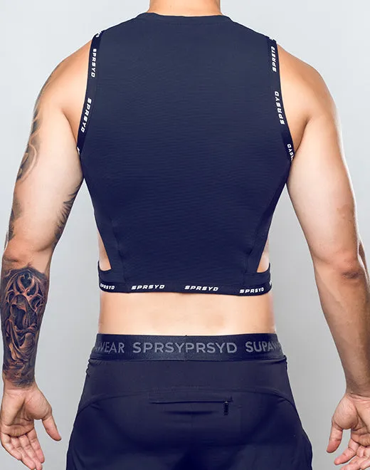 SPR Cropped Singlet - Black