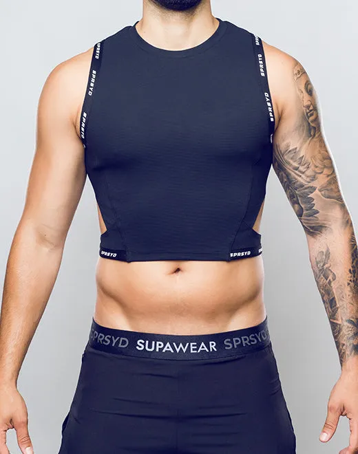 SPR Cropped Singlet - Black