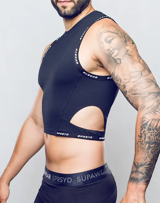 SPR Cropped Singlet - Black