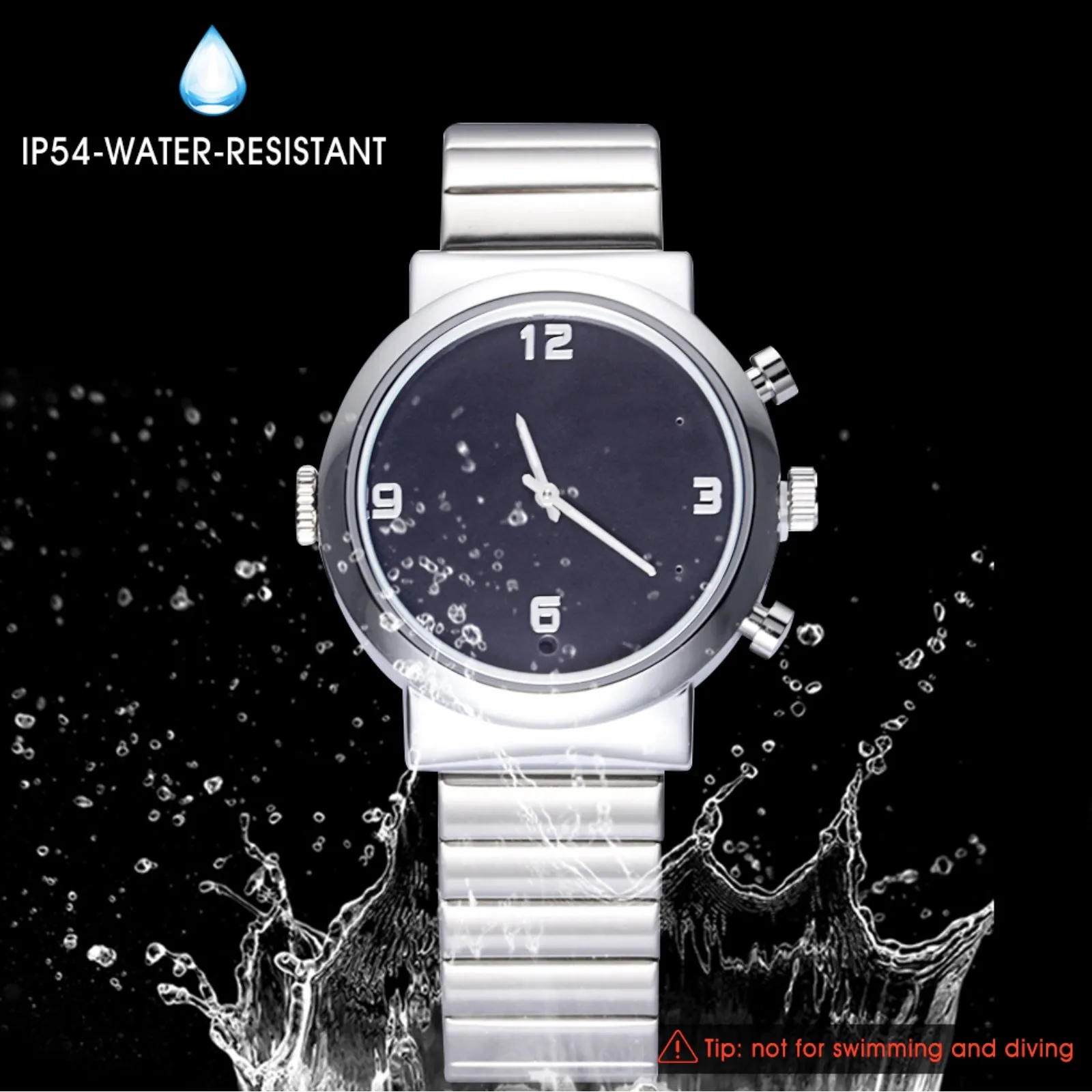 Spy Video Watch Camera 1080p Full HD Motion Detection & Sound Recorder & 12MP Photo