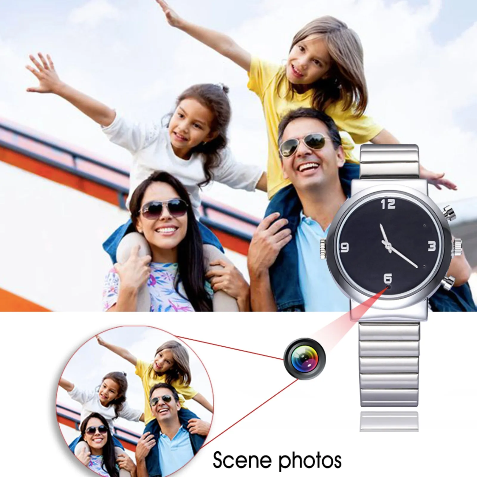 Spy Video Watch Camera 1080p Full HD Motion Detection & Sound Recorder & 12MP Photo