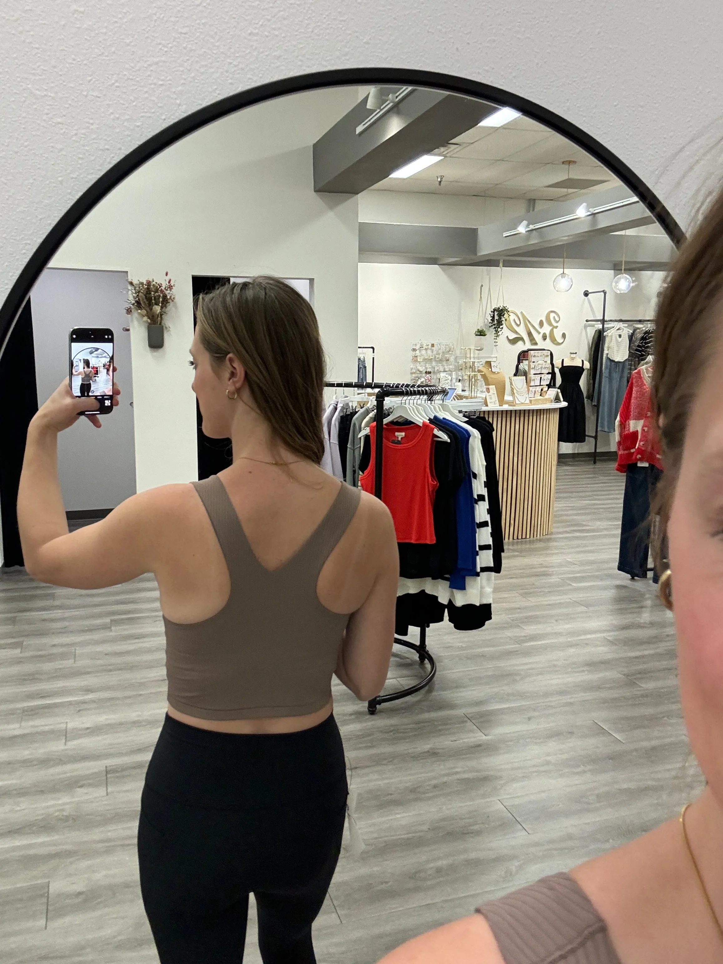 Square Neck Ribbed Racerback Sports Bra