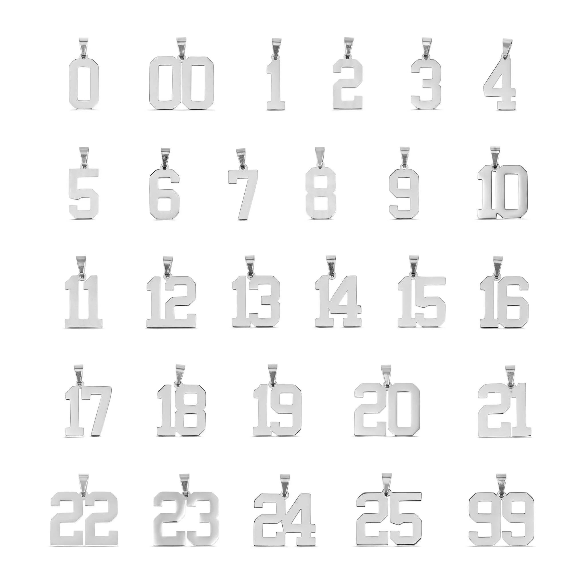 Stainless Steel Sport Number Pendant