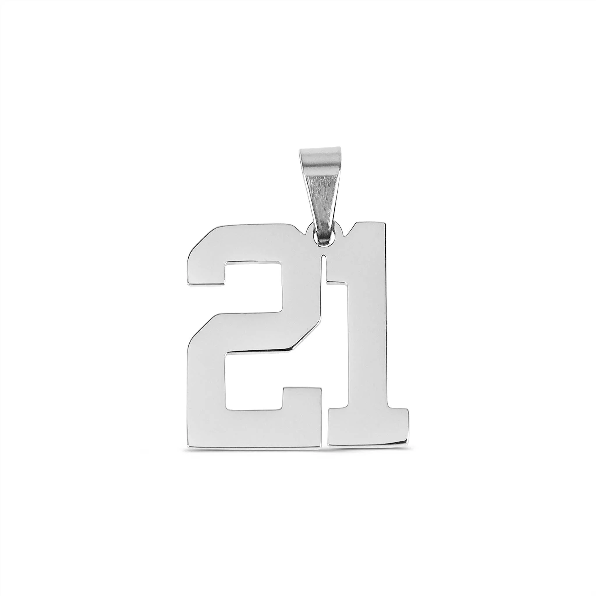 Stainless Steel Sport Number Pendant