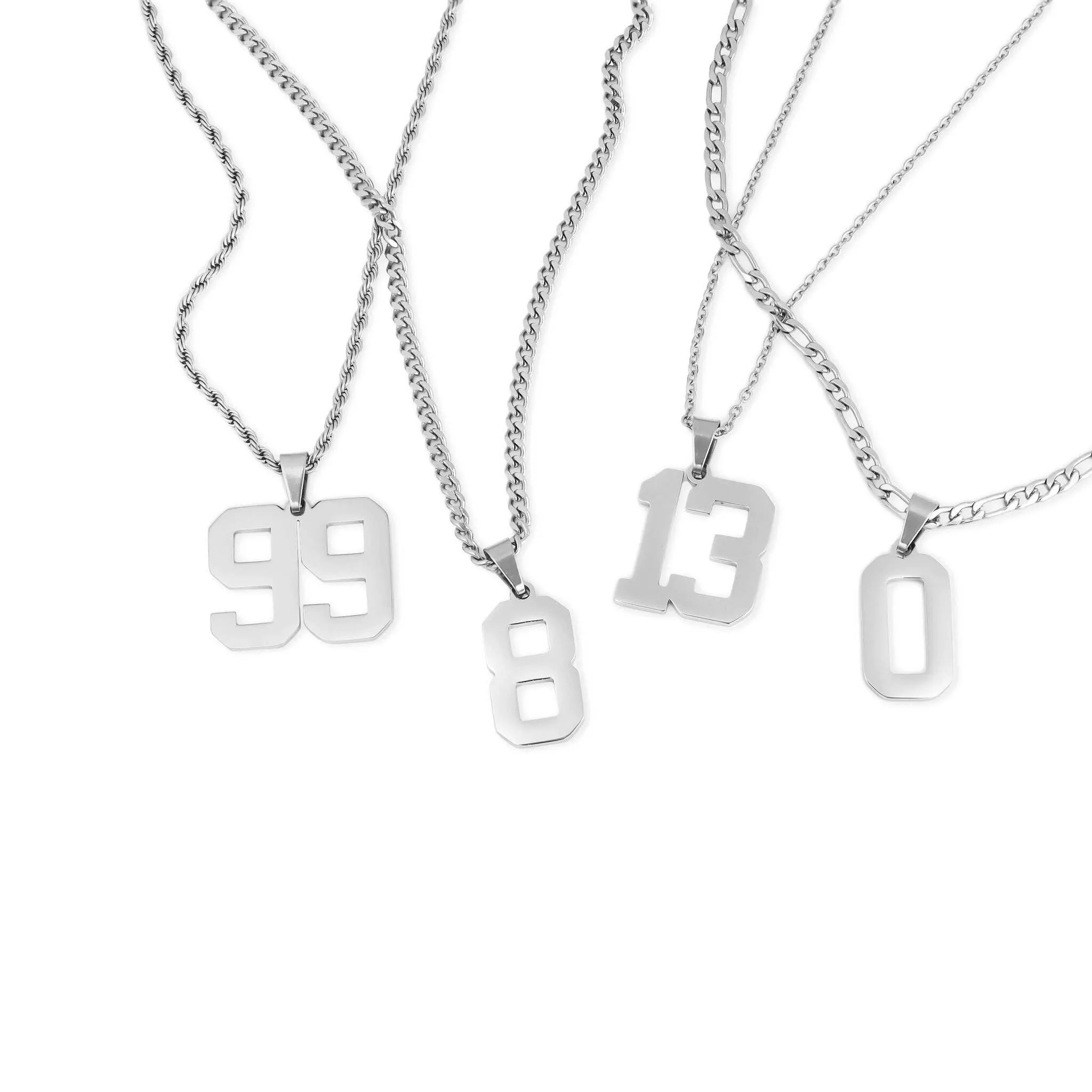 Stainless Steel Sport Number Pendant