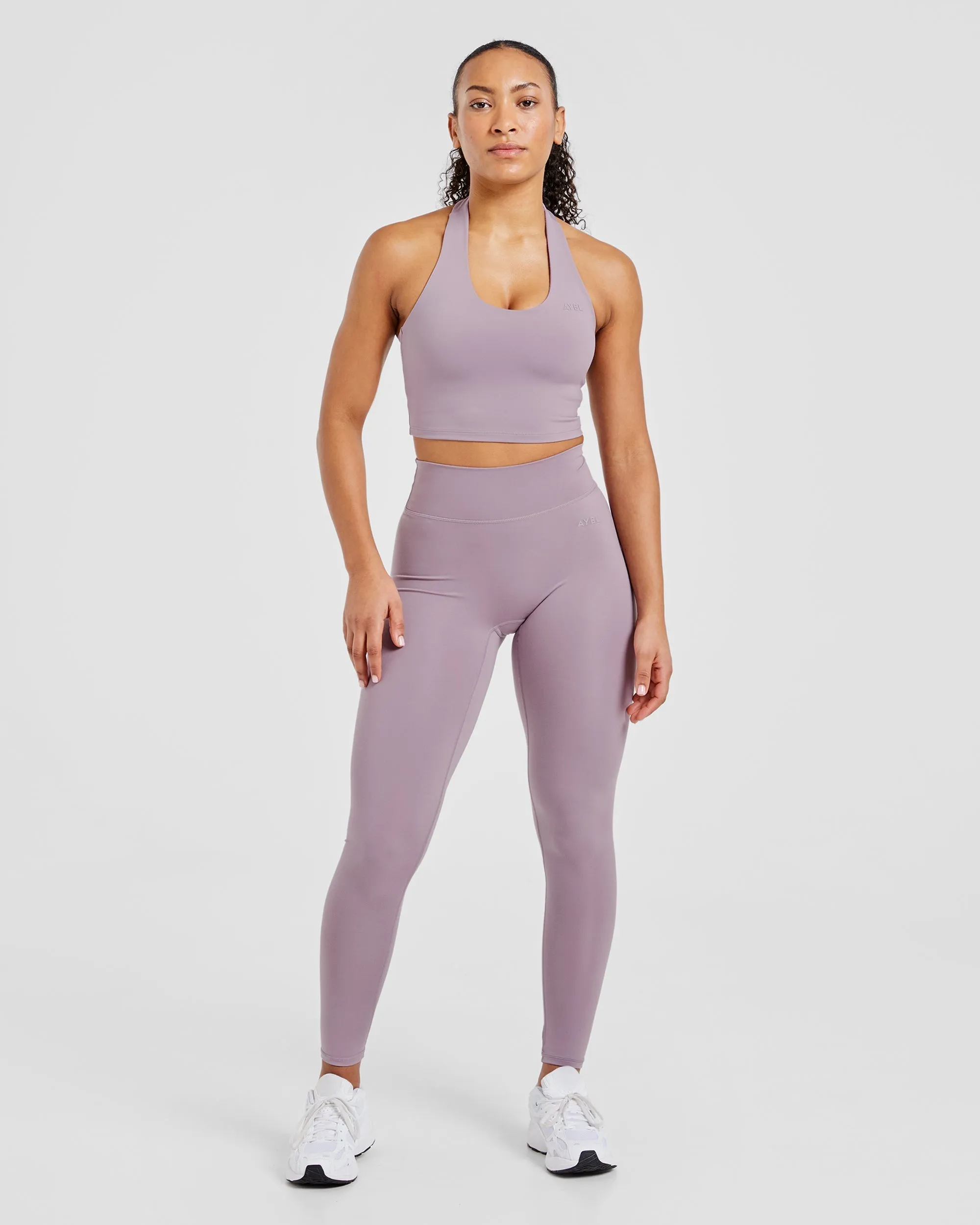Staple Halterneck Crop Top -  Mauve Purple