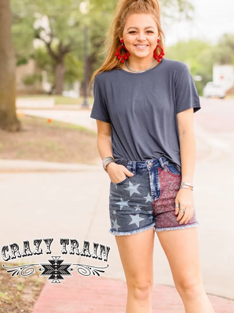STAR STRUCK DENIM SHORTS